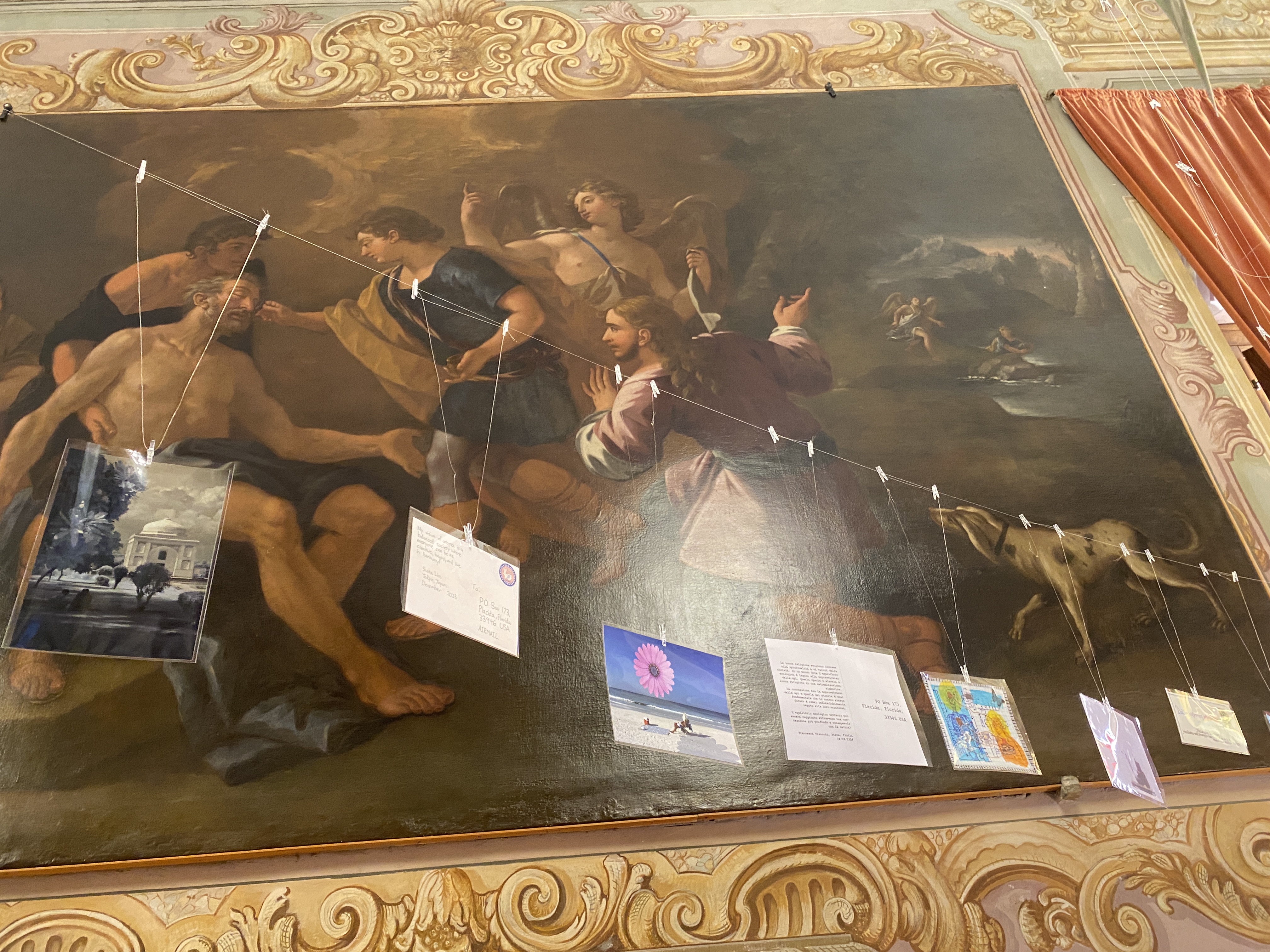 Postcards on display at Palazzo Gallio, Alvito